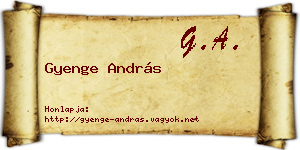 Gyenge András névjegykártya